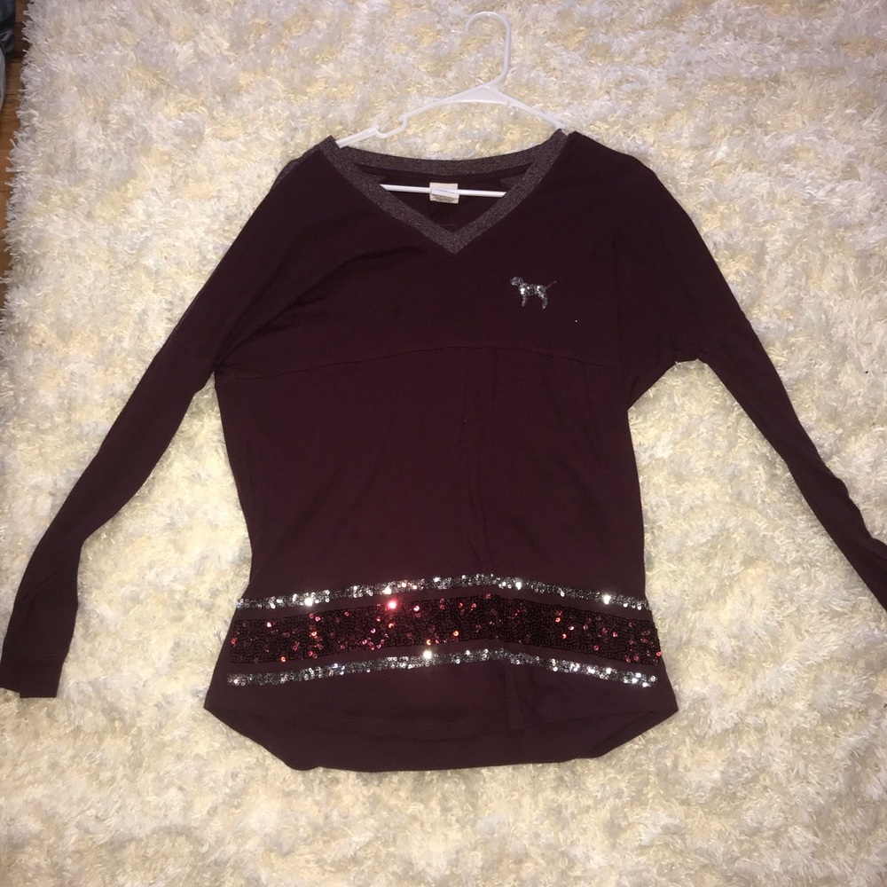 Burgundy Long Sleeve Victoria’s Secret Shirt